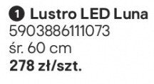Lustro LED Luna promocja w Castorama