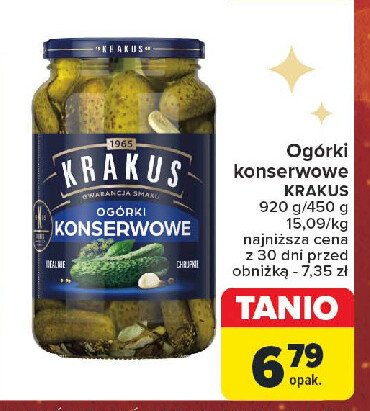 Ogórki konserwowe Krakus maspex promocja w Carrefour Market