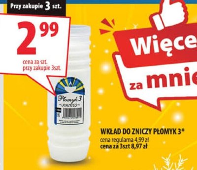 Wkład do zniczy płomyk 3 promocja w Arhelan