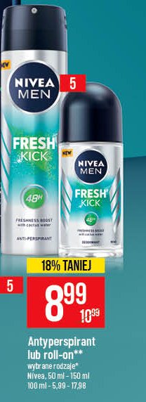 Antyperspirant fresh kick Nivea men promocja