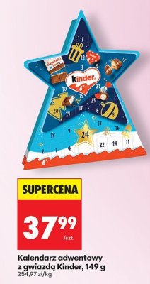 Kalendarz adwentowy gwiazdą Kinder, 149 g promocja w Biedronka