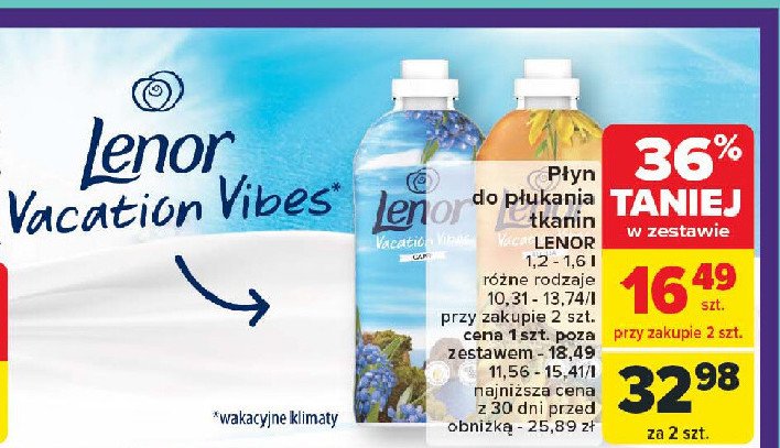 Płyn do płukania vacation vibes sicilia Lenor promocja