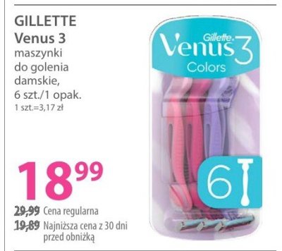 Maszynki GILLETTE Venus 3 maszynki do golenia damskie, 6 szt./1 opak. promocja w Hebe