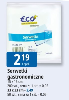 Serwetki gastronomiczne Eco+ promocja w Leclerc