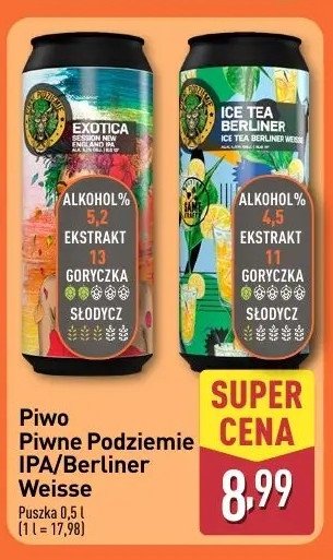 Piwo exotica PIWNE PODZIEMIE promocja w Aldi
