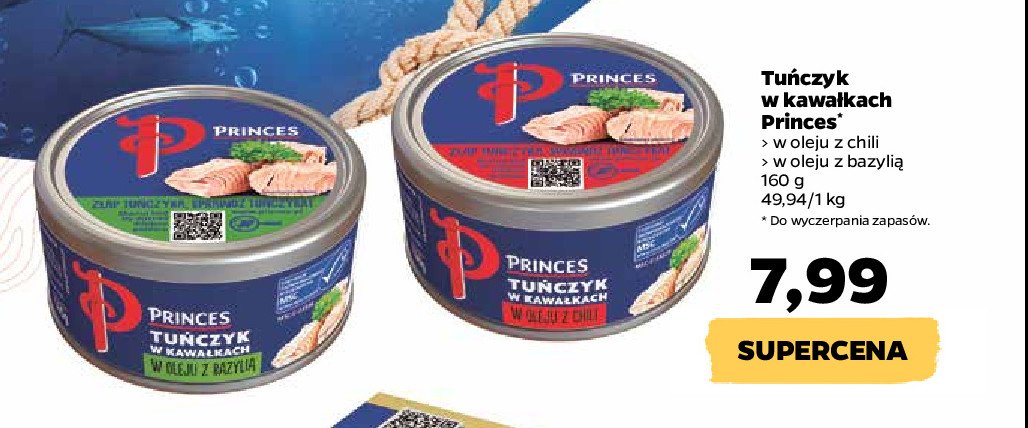 Tuńczyk w kawałkach w oleju z bazylią Princes promocja
