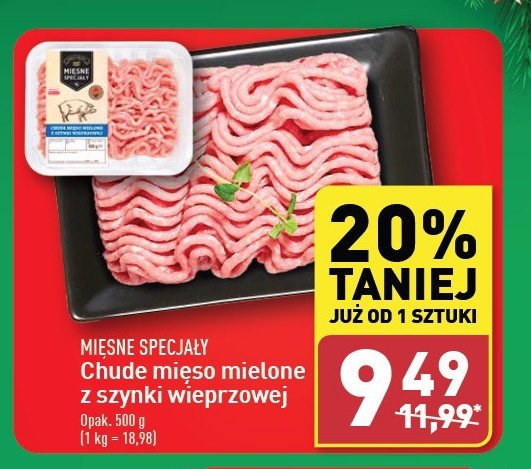 Chude mięso mielone z szynki wieprzowej Mięsne specjały zawsze świeże promocja w Aldi