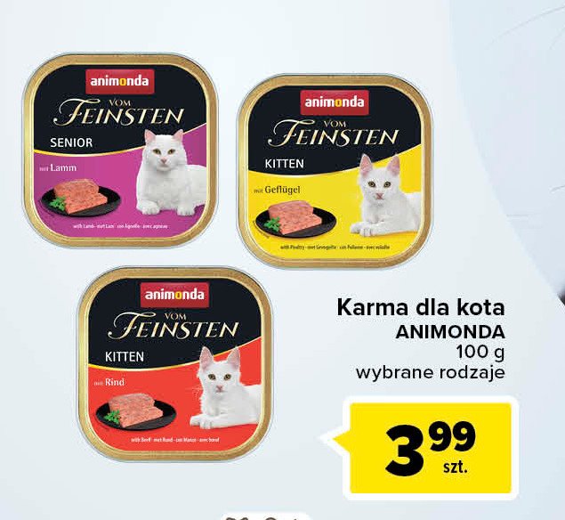 Karma dla kota wołowina z ziemniakami Animonda vom feinsten promocja