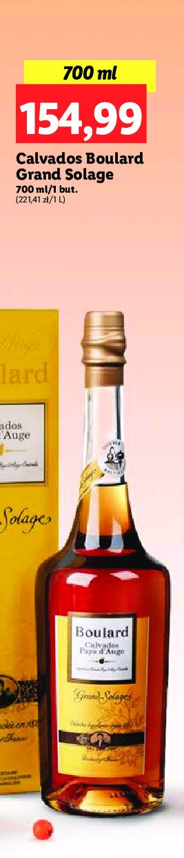 Calvados karton BOULARD GRAND SOLAGE promocja w Lidl