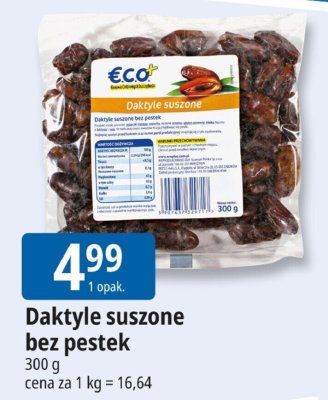 Daktyle suszone bez pestek Eco+ promocja w Leclerc