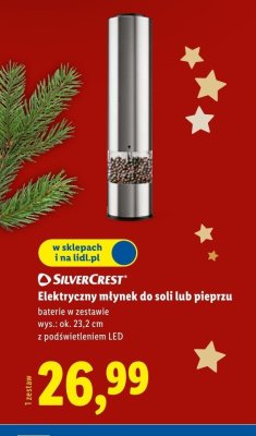 Elektryczny młynek do soli lub pieprzu promocja w Lidl