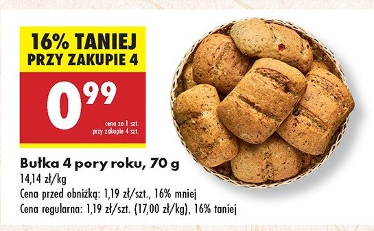 Bułka 4 pory roku promocja w POLOmarket