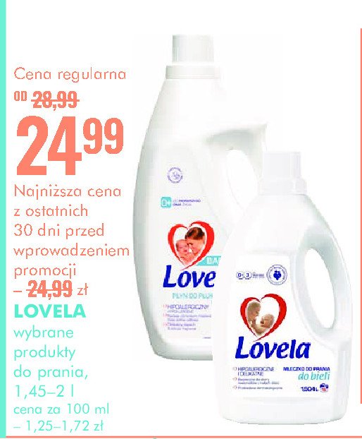 Mleczko do prania do bieli Lovela promocja