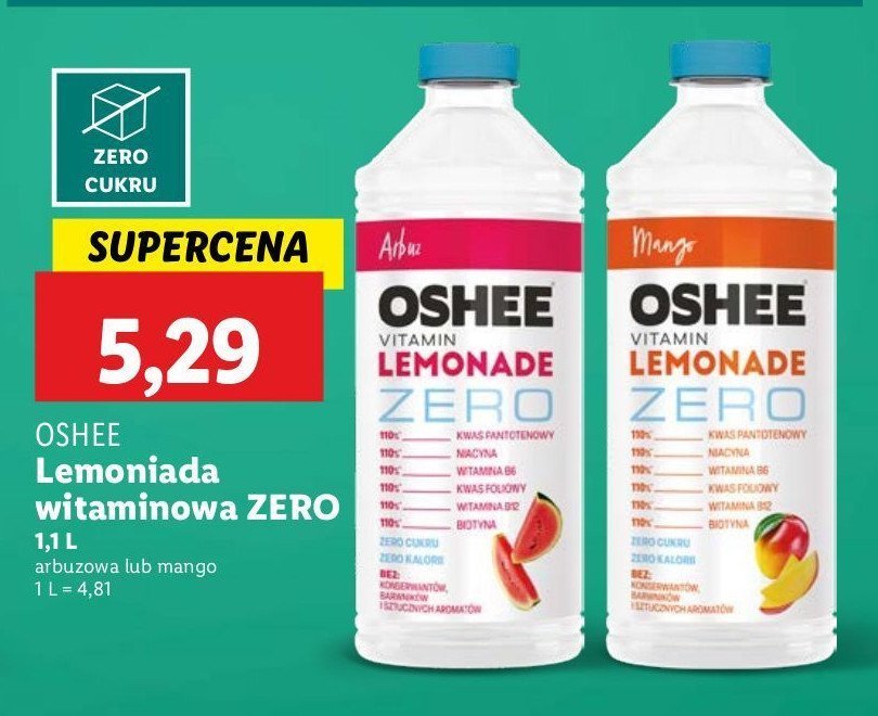 Lemoniada mango Oshee vitamin lemonade zero promocja