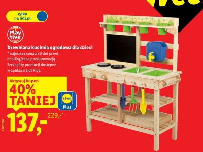 Drewniana kuchnia ogrodowa dla dzieci  promocja w Lidl