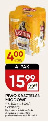 Piwo Kasztelan Miodowe 4-pak promocja w Chata Polska