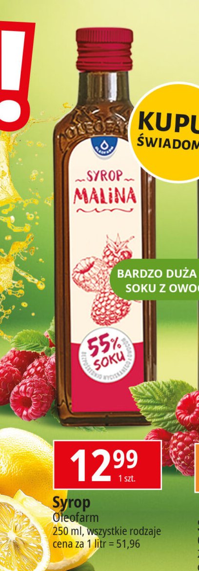 Syrop malina Oleofarm promocja w Leclerc