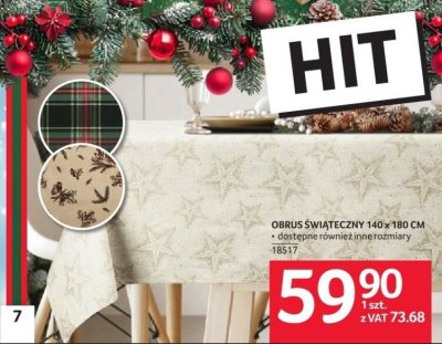 Obrus świąteczny 140x180 cm promocja w Selgros