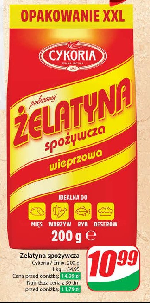Żelatyna spożywcza wieprzowa Cykoria promocja w Dino