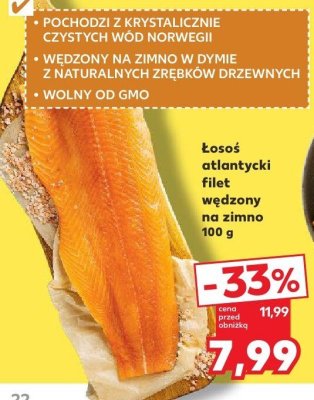 Łosoś atlantycki filet wędzony na zimno promocja w Kaufland