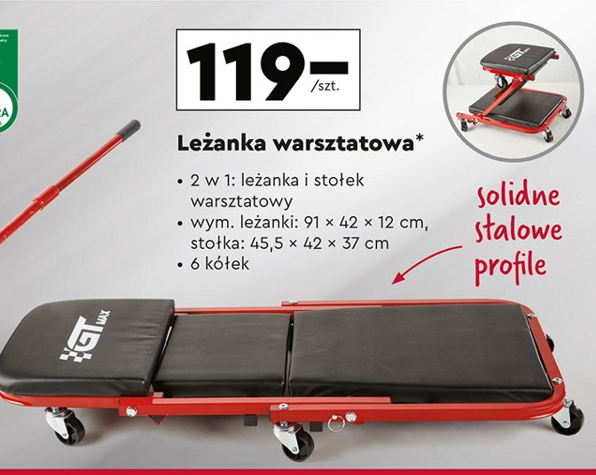 Leżanka warsztatowa Gt max promocja