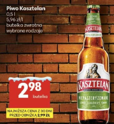 Piwo Kasztelan 0,5l butelka zwrotna promocja w Delikatesy Centrum