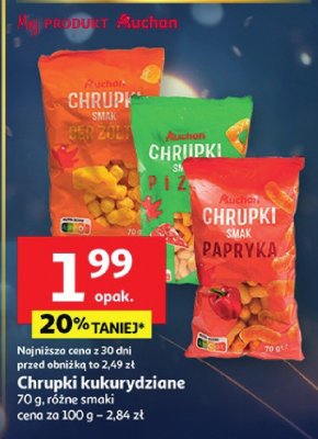 Chrupki kukurydziane smak papryka Auchan promocja w Auchan