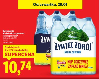 Woda źródlana gazowana promocja w Lidl