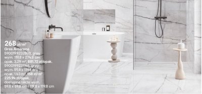 Płytki Gres Amarena grey 119.8x274.8 cm promocja w Castorama