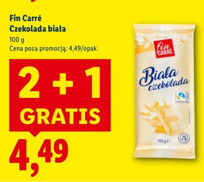 Czekolada biała 2+1 gratis promocja w Lidl