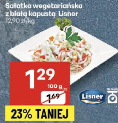Sałatka wegetariańska z białą kapustą Lisner promocja w Delikatesy Centrum