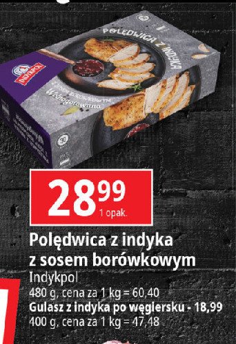 Polędwica z indyka z sosem borówkowym Indykpol promocja