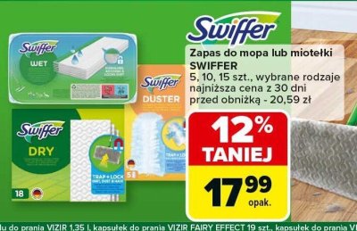 Zapas do mopa lub miotełki SWIFFER wybrane rodzaje promocja w Carrefour Market