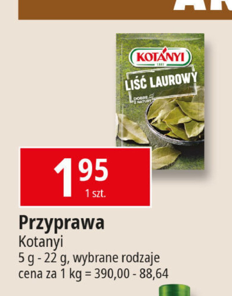 Li艣膰 laurowy Kotanyi promocja
