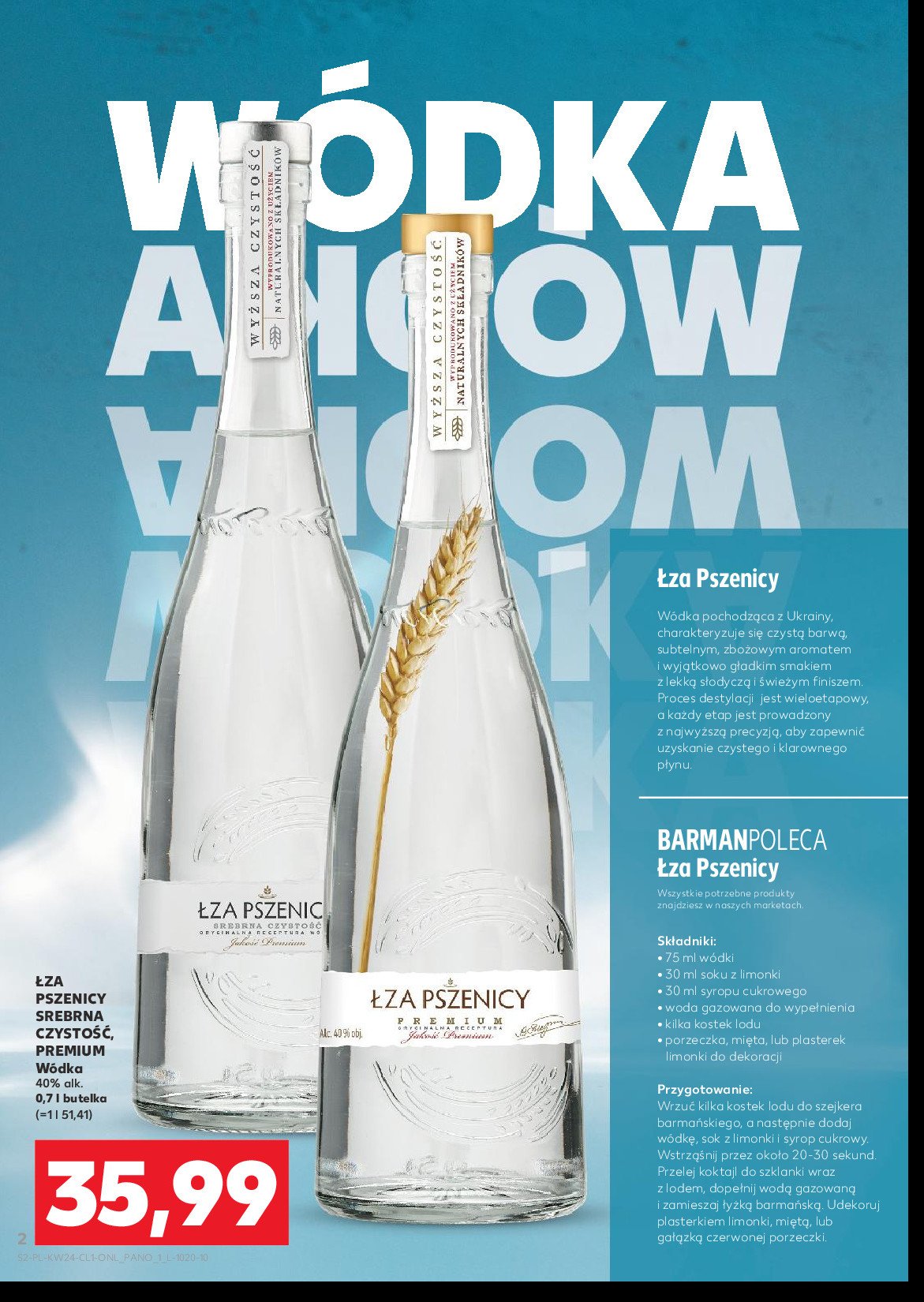 Wódka Łza pszenicy promocja w Kaufland