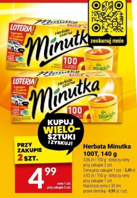 Herbata Minutka 100T, 140 g promocja w Twój Market