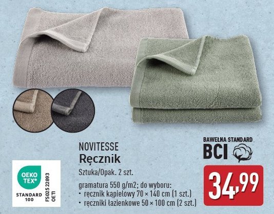Ręczniki łazienkowe 50 x 100 cm Novitesse promocja