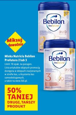 Mleko Nutricia Bebilon Profutura 2 lub 3 promocja w Lidl