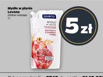 Mydło w płynie różne rodzaje 1 l Lovena promocja w Netto