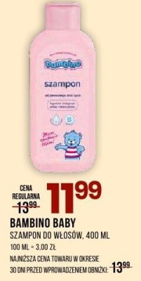 Szampon BAMBINO BABY do włosów 400ml promocja w Drogerie Natura