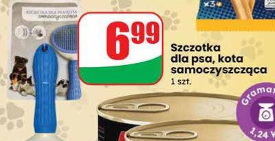 Szczotka dla psa, kota samoczyszcząca promocja w Dino