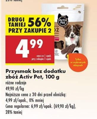 Przysmak bez dodatku zbóź kaczka z marchewką i pestkami dyni Activ pet promocja