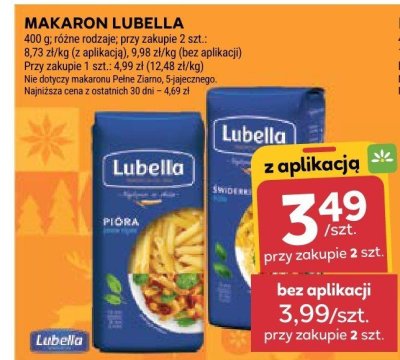 Makaron Lubella różne rodzaje promocja w Stokrotka