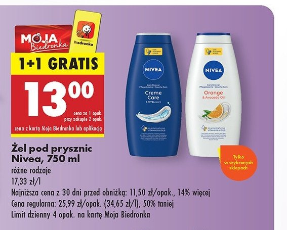 Żel pod prysznic orange & avocado oil Nivea promocja