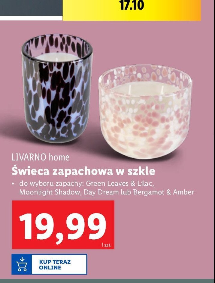 Świeca w szkle moonlight shadow LIVARNO HOME promocja