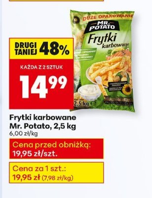 Frytki karbowane Mr. Potato, 2,5 kg promocja w Biedronka