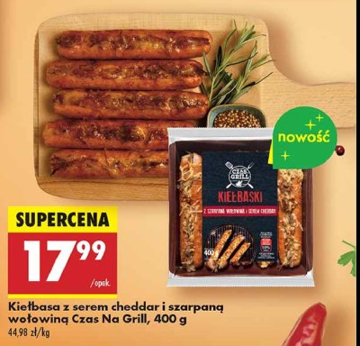 Kiełbasa z serem cheddar i szarpaną wołowiną Czas na grill promocja