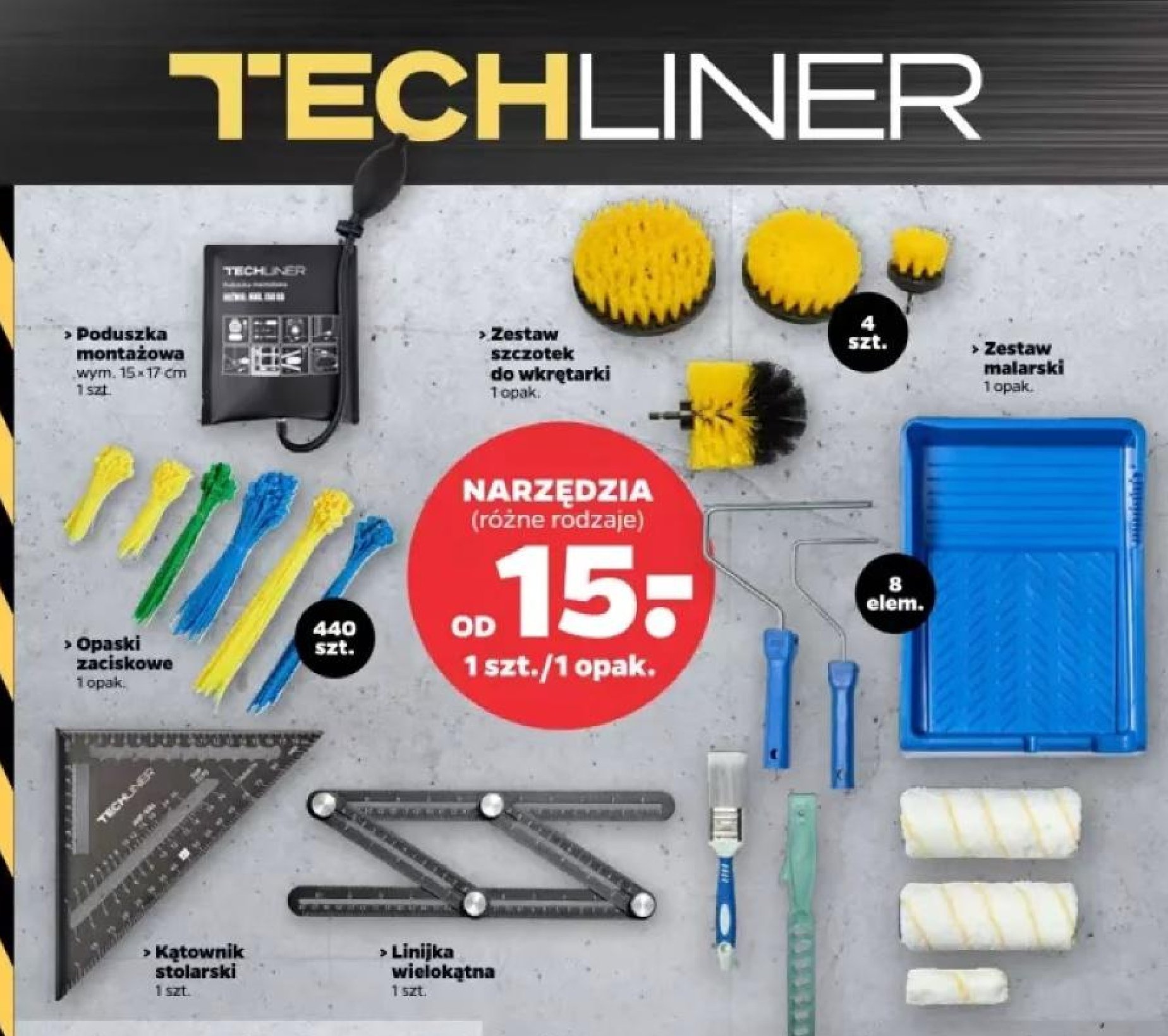 Linijka wielokątna Techliner promocja w Netto