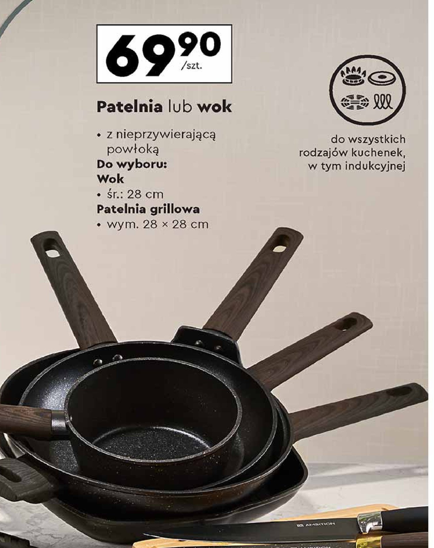 Wok altro 28 cm Ambition promocja w Biedronka