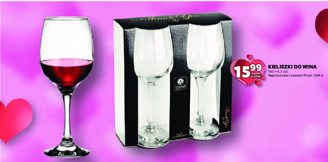 Kieliszki do wina 380 ml promocja w Stokrotka